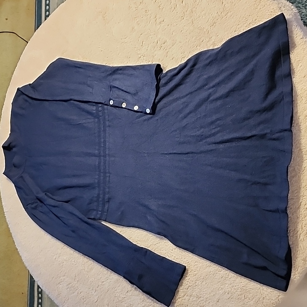 Cream navy blue dress